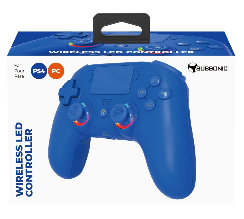 SUBSONIC by SUPERDRIVE herní ovladač WIRELESS LED/ PS4/ PC/ Modrý