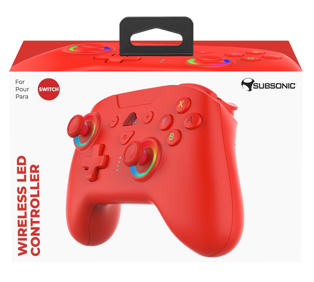 SUBSONIC by SUPERDRIVE herní ovladač WIRELESS LED/ SWITCH/ Červený