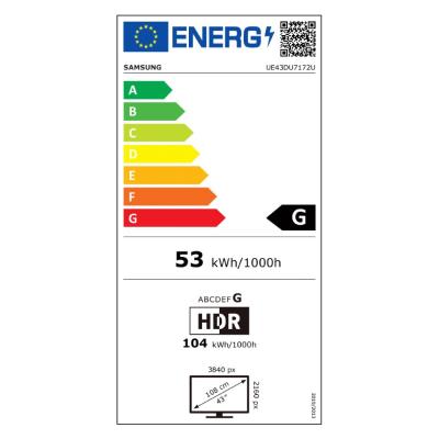 SAMSUNG SMART LED TV 43"/ UE43DU7172/ 4K Ultra HD 3840x2160/ DVB-T2/S2/C/ H.265/HEVC/ 3xHDMI/ USB/ Wi-Fi/ LAN/ G