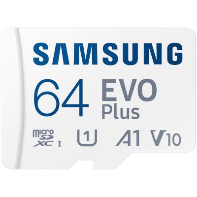 SAMSUNG EVO Plus 2024 MicroSDXC 64GB + SD Adaptér / CL10 UHS-I U1 / A1 / V10
