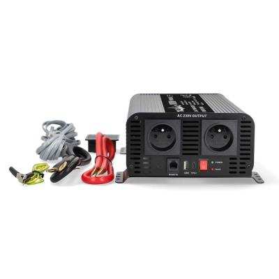 NEDIS měnič napětí/ čistá sinusoida/ 24 V DC/230 V AC 50 Hz/ 1000 W (2000 W špička)/ USB-A / USB-C/ 2x zásuvka typu E