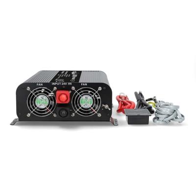 NEDIS měnič napětí/ čistá sinusoida/ 24 V DC/230 V AC 50 Hz/ 2000 W (4000 W špička)/ USB-A / USB-C/ 2x zásuvka typu E