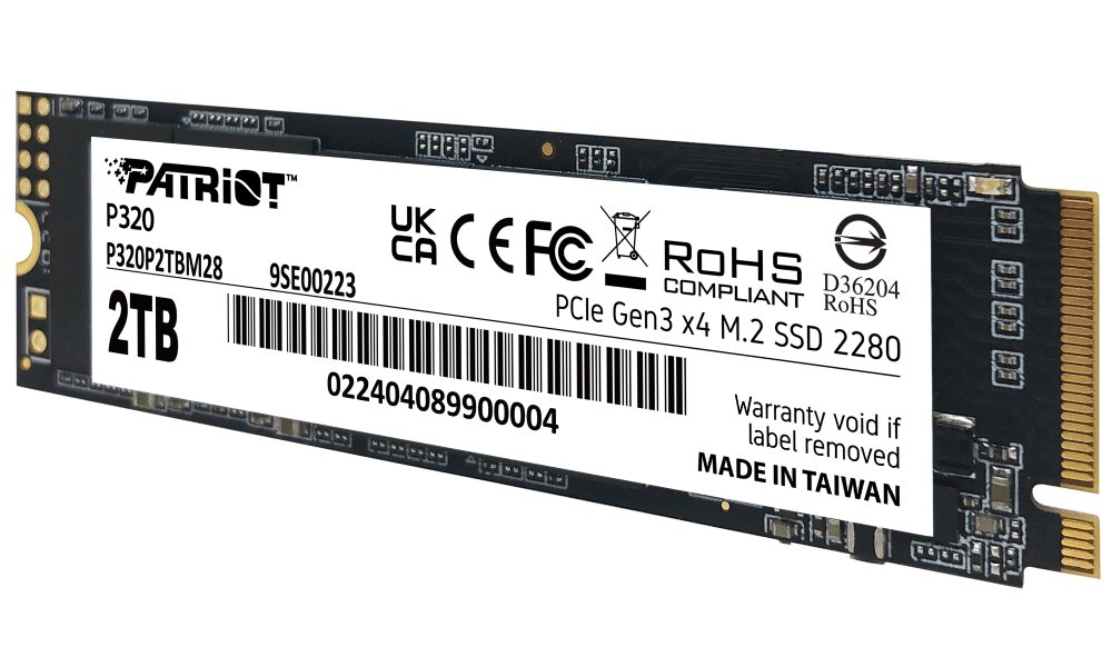 PATRIOT P320 2TB SSD / Interní / M.2 PCIe Gen3 x4 NVMe 1.3 / 2280