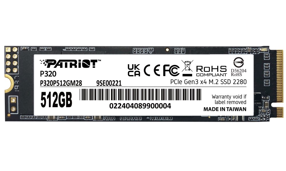 PATRIOT P320 512GB SSD / Interní / M.2 PCIe Gen3 x4 NVMe 1.3 / 2280