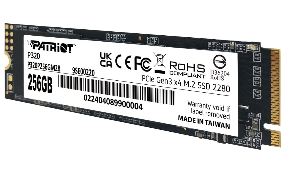 PATRIOT P320 256GB SSD / Interní / M.2 PCIe Gen3 x4 NVMe 1.3 / 2280