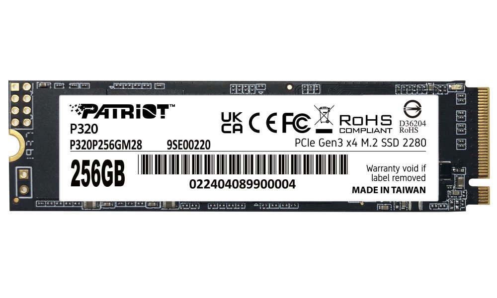 PATRIOT P320 256GB SSD / Interní / M.2 PCIe Gen3 x4 NVMe 1.3 / 2280