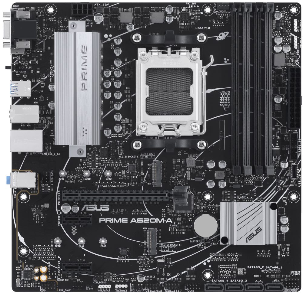 ASUS PRIME A620M-A-CSM / A620 / AM5 / 4x DDR5 / M.2 / HDMI / DP / D-Sub / mATX