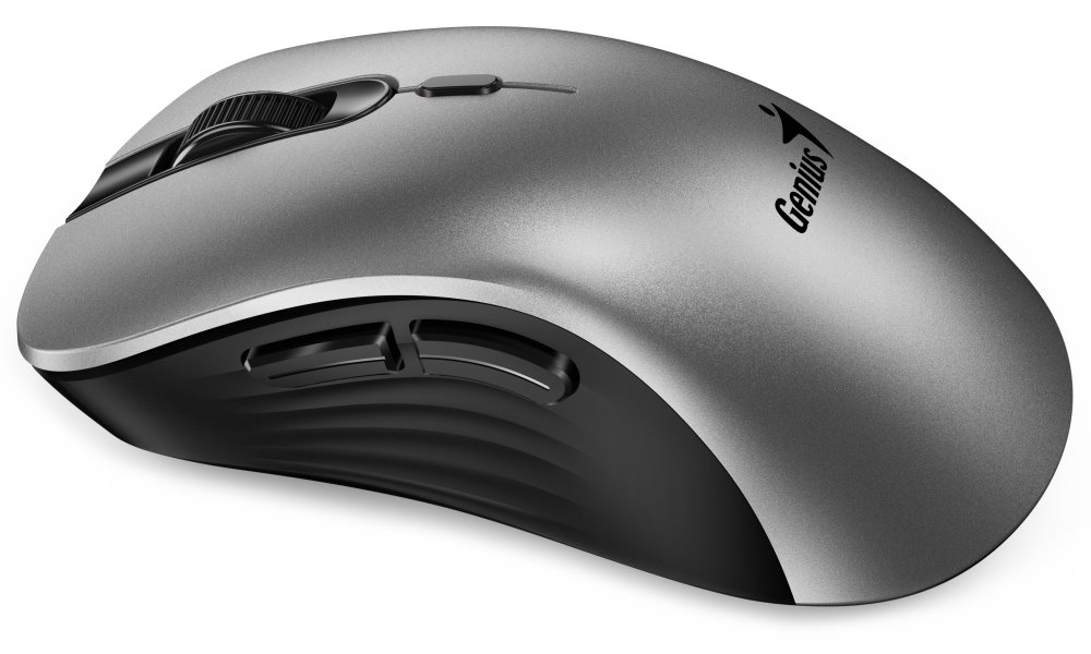GENIUS Ergo 8100S AI Silver Grey/ 1600 dpi/ bezdrátová/ Copilot/ 6tlačítek/ tichá/ střibrnošedá