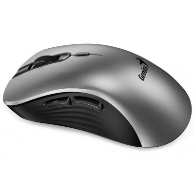 GENIUS Ergo 8100S AI Silver Grey/ 1600 dpi/ bezdrátová/ Copilot/ 6tlačítek/ tichá/ střibrnošedá