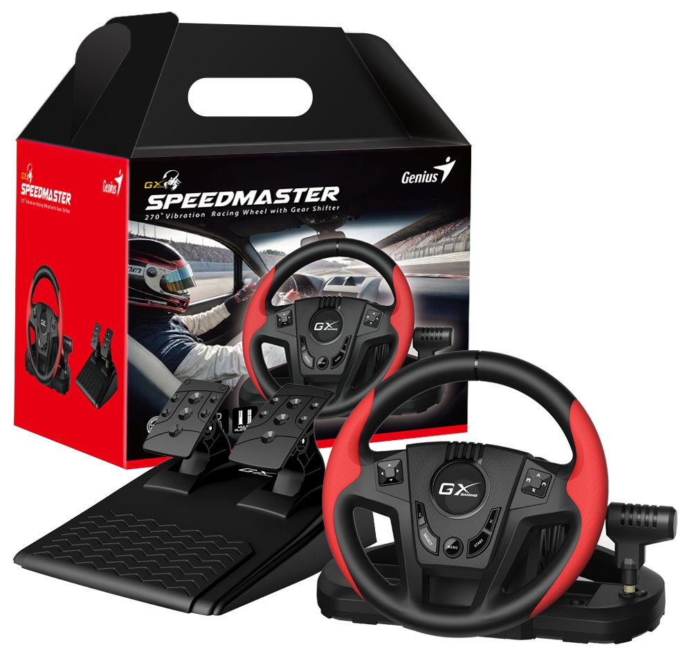 GENIUS GX Gaming volant SpeedMaster/ drátový/ USB/ vibrační/ pedály/ pro PC,PS