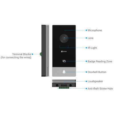EZVIZ chytrý domácí interkom HP5/ Wi-Fi/ 2K/ 7" dotykový monitor/ videotelefon/ bezdrátový zvonek/ IP65/ černo-stříbrný