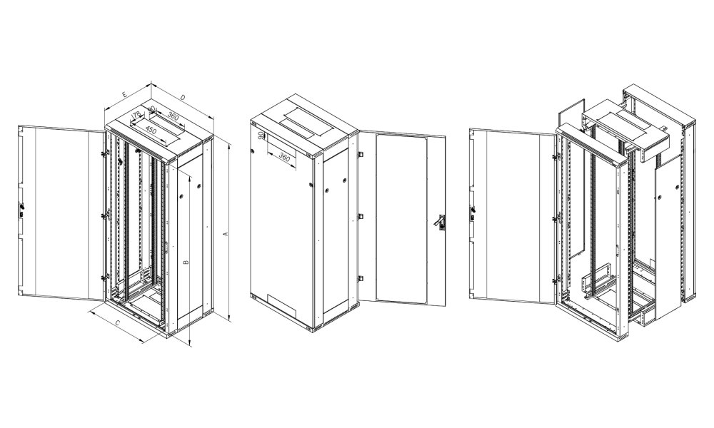Triton 19' rozvaděč stojanový rozebiratelný 32U/800x600 RAL7035, šedá