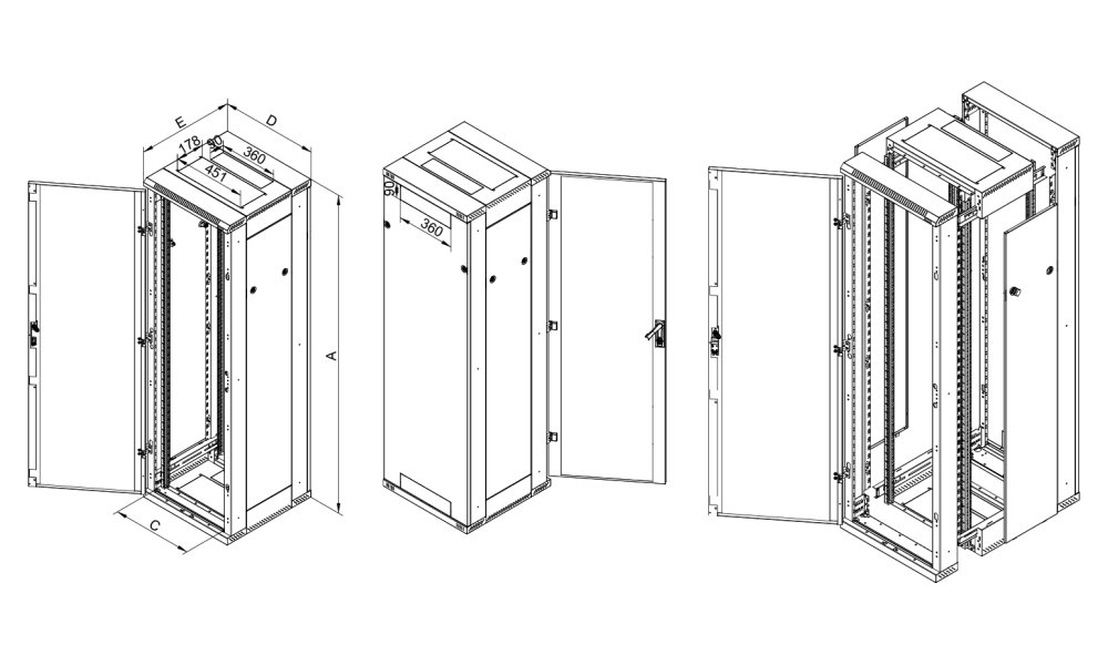 Triton 19' rozvaděč stojanový rozebiratelný 15U/600x600 RAL7035, šedá