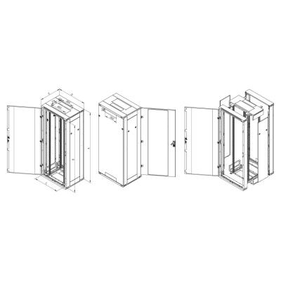 Triton 19' rozvaděč stojanový rozebiratelný 32U/800x600 RAL7035, šedá