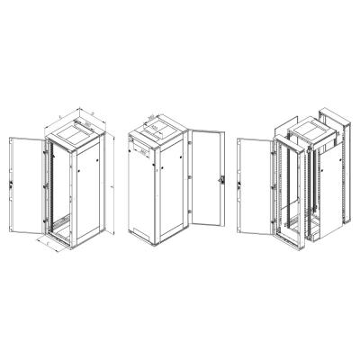 Triton 19' rozvaděč stojanový rozebiratelný 42U/600x800 RAL7035, šedá
