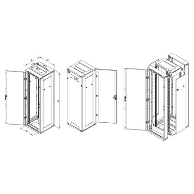 Triton 19' rozvaděč stojanový rozebiratelný 42U/600x600 RAL7035, šedá