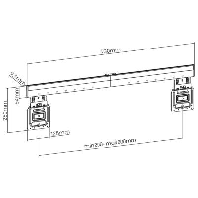 NEDIS nástěnný TV držák/ 43 - 100"/ nosnost 75 kg/ vzdálenost od stěny 9,50 mm/ fixní/ ocel/ černý
