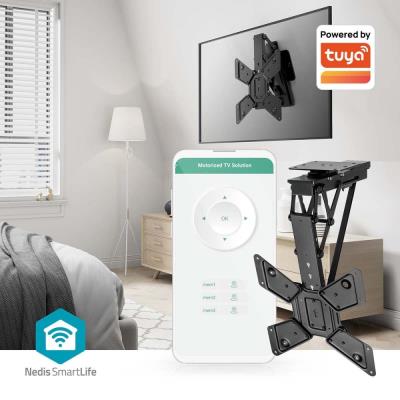NEDIS stropní TV držák/ 23 - 65 "/ nosnost 30 kg/ motorizovaný/ otočný/ naklápěcí/ vzdálenost od stropu 140 mm/ DO/ ocel