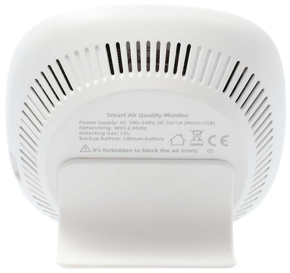 NEDIS Wi-Fi chytrý monitor kvality ovzduší/ včetně displeje/ Oxid uhličitý (CO2)/ teplota / vlhkost/ černo-bílý
