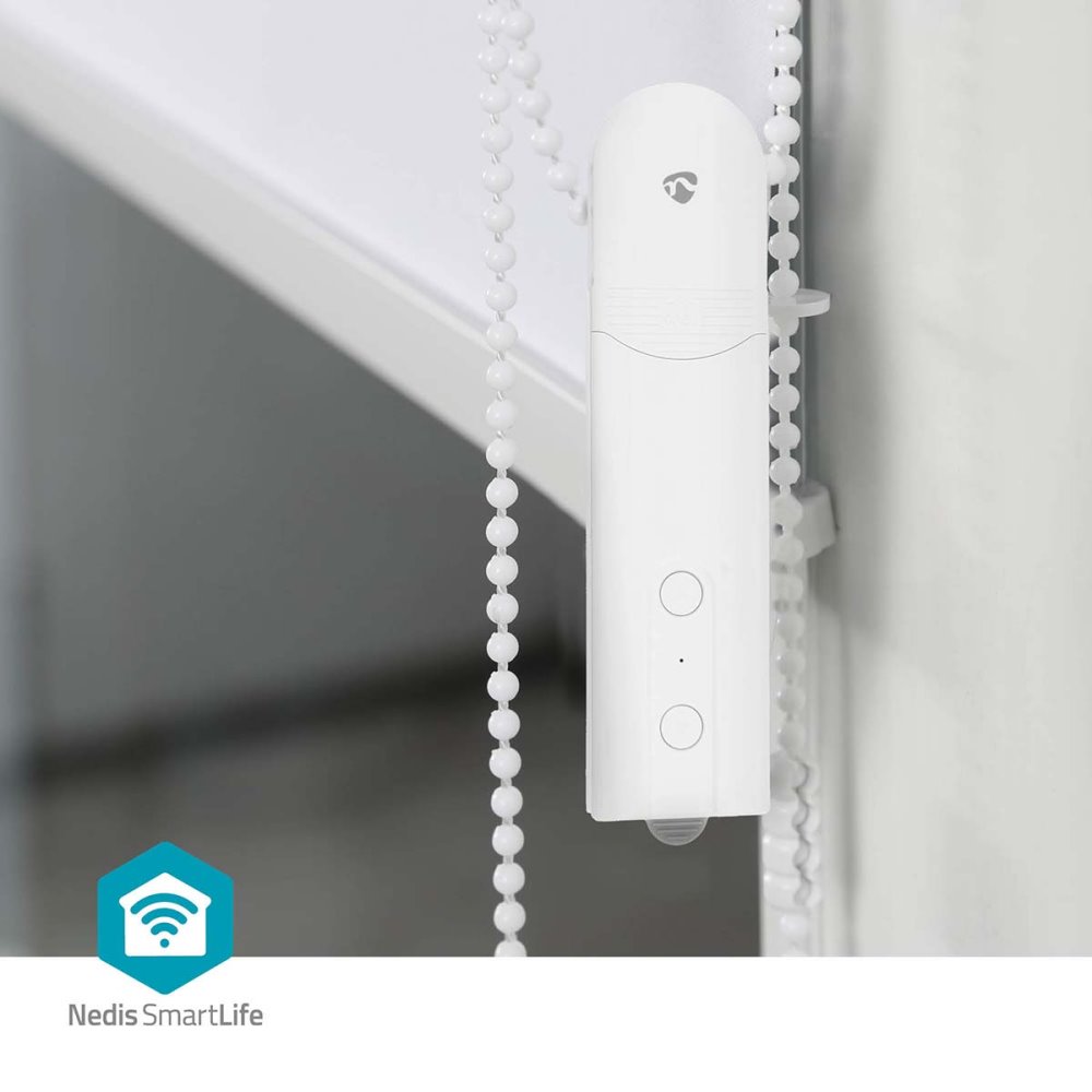 NEDIS chytrý motor (robot) se závěsem/ kabelový systém/ panelové závěsy/ římské rolety/ napájení z USB/ 2000 mAh/ BT/ bí