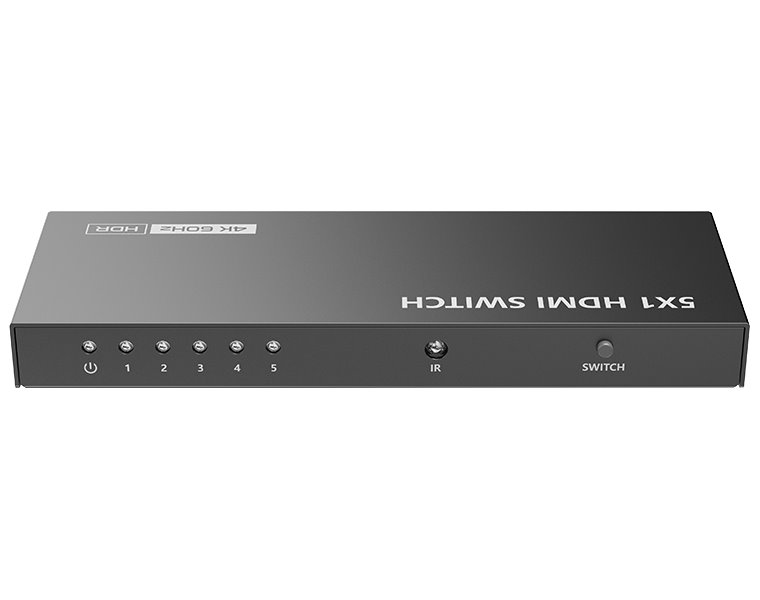 XtendLan HDMI prepínac, 5 vstupy / 1 výstup, do 4k@60Hz (2160p), dálkové ovládání (IR)