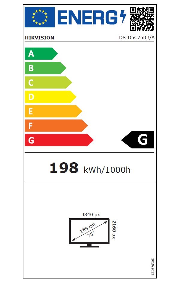 HIKVISION interaktivní dotykový panel 75", 4K, 45points touch ,Android 12 OTA to Android 13, 8+128GB Google apps (EDLA )