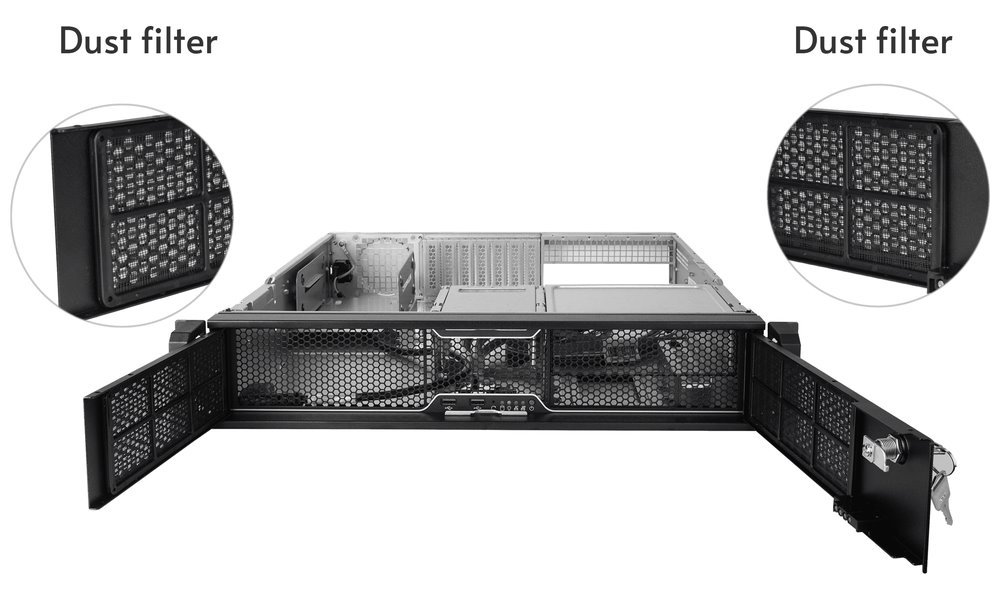 CHIEFTEC rack 19" 2U UNC-209S-B 400W, USB 3.0, černý
