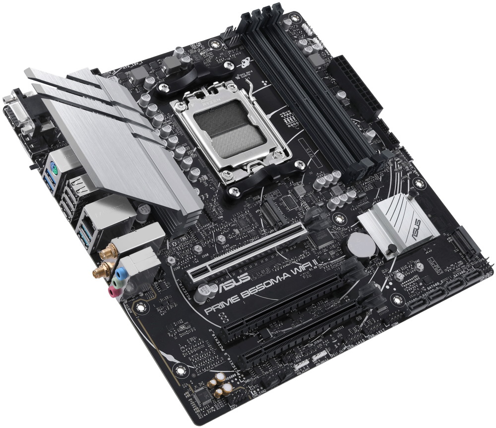 ASUS PRIME B650M-A WIFI II  / B650 / AM5 / 4x DDR5 / M.2 / HDMI / DP / D-Sub / Wi-Fi / mATX