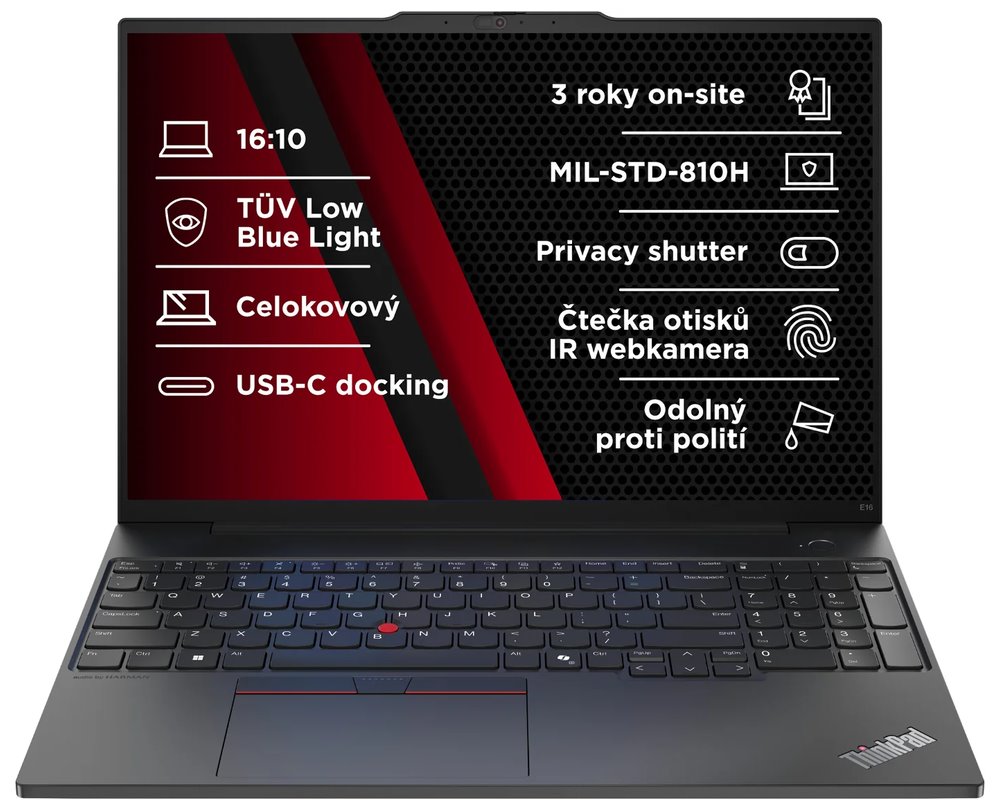 Lenovo E16 AMD G2/ Ryzen 5 7535HS/ 16GB DDR5/ 512GB SSD/ Radeon™ Graphics/ 16"WUXGA,matný/ W11H/ černý