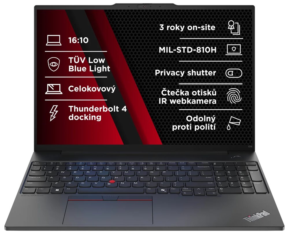Lenovo E16 G2 i/ Ultra 7-155H/ 32GB DDR5/ 1TB SSD/ Intel Arc/ 16"WUXGA,matný/ W11H/ černý