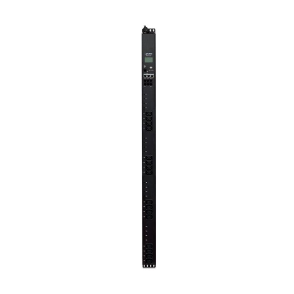 Planet IPM-16230, IP vertikální ovládání 16x zásuvek 240V/10A, 0U Rack, LED+displej, 2 kaskádové porty, port pro senzor