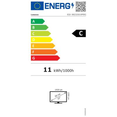 Lenovo E22-30/ 21,5" IPS/ 1920x1080/ 16:9/ 250cd/m2cmd/ 1000:1 / 4ms/ HDMI/ DP/ VGA/ VESA/ PIVOT/ černý