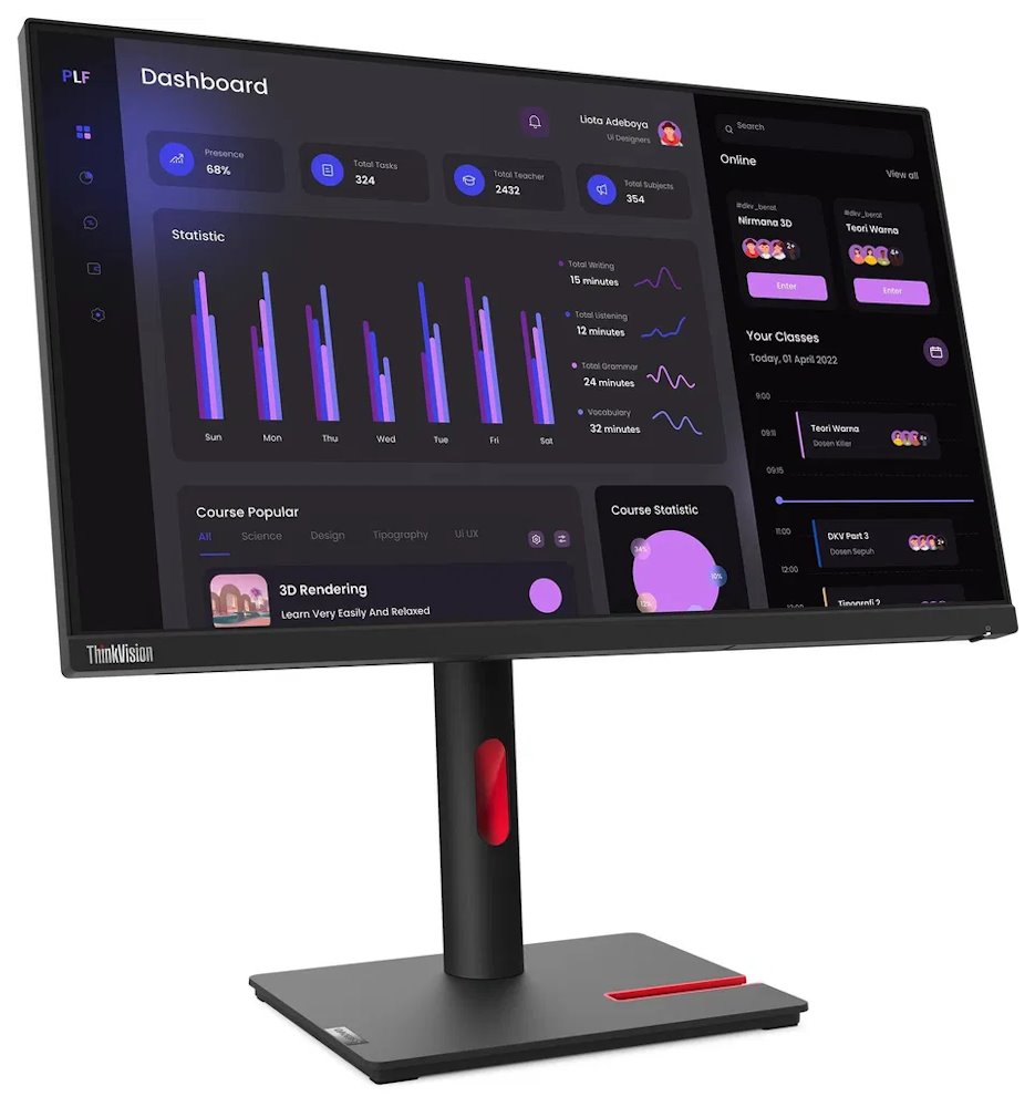 Lenovo T24i-30/ 23,8" IPS/ 1920x1080/ 16:9/ 250cd/m2cmd/ 1000:1 / 4ms/ HDMI/ VGA/ DP/ USB/ VESA/ PIVOT/ černý
