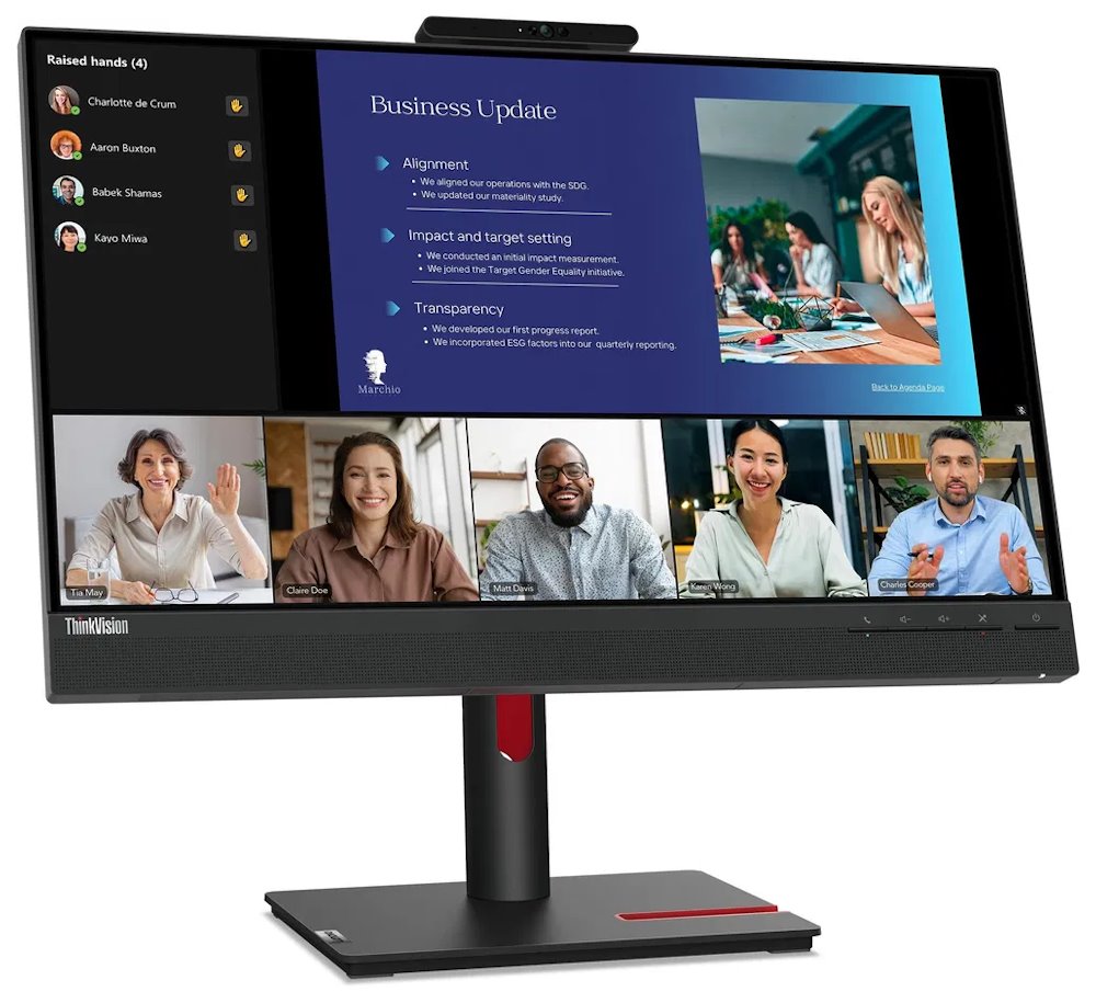 Lenovo T24v-30/ 23,8" IPS/ 1920x1080/ 16:9/ 250cd/m2cmd/ 1000:1 / 4ms/ HDMI/ VGA/ DP/ USB/ VESA/ PIVOT/ černý