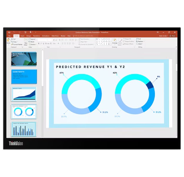Lenovo ThinkVision M14d/ 14" IPS/ 2240x1400/ 16:10/ 300cd/m2cmd/ 1500:1 / 6ms/ USB/ VESA/ černý