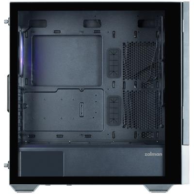 Zalman skříň Z10 DS / Middle Tower / 3x120mm fan / 2x USB 3.0 / USB-C / odnímatelný 15.6 displej / tvrzené sklo / černá
