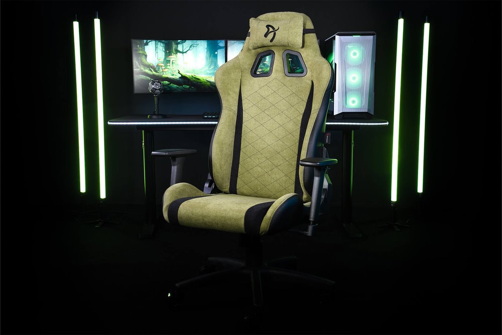 AROZZI herní židle AVANTI Soft Fabric Moss Green/ látkový povrch/ mechově zelená