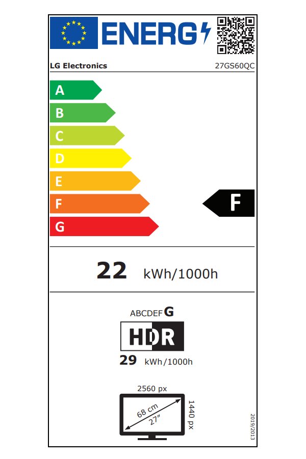 LG monitor 27GS60QC-B  VA 27"/ 2560x1440 / 180Hz/ 300cdm / 1ms/ 3000:1/DP/HDMI/ černý