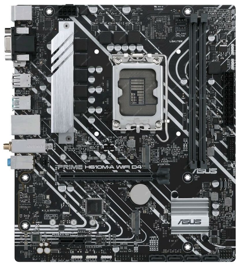 ASUS PRIME H610M-A WIFI D4 / H610 / LGA1700 / 2x DDR4 / 2x M.2 / HDMI / DP / VGA / WiFi / mATX