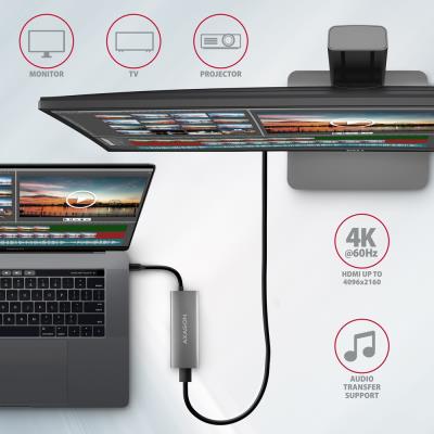 AXAGON hub USB-C / HMC-5G2 / USB 3.2 Gen2 / 2x USB-C / 2X USB-A / 1x HDMI / 4k/60 / 100W PD / 0,1m