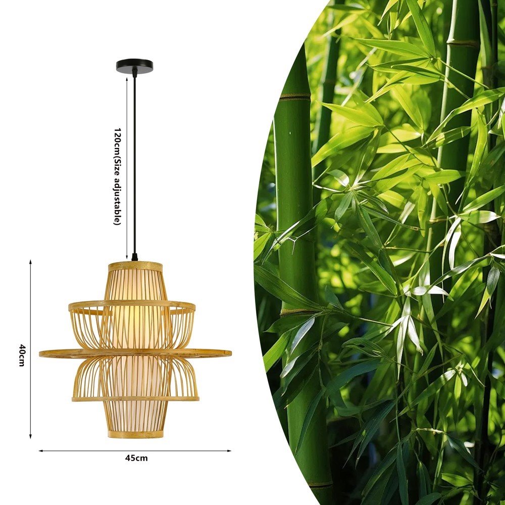IMMAX BOHO PINCHOS designové závěsné svítidlo, D45cm, E27, bambusové dřevo