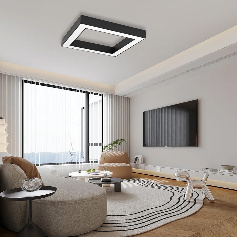 IMMAX NEO CANTO SLIM SMART stropní svítidlo 80 x 80cm 60W černé Zigbee 3.0, TUYA