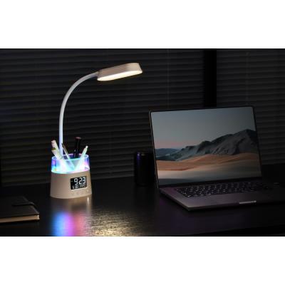 IMMAX LED stolní lampička FRESHMAN s RGB podsvícením/ 10W/ 350lm/ 5V/2A/ držák na tužky/ bílá