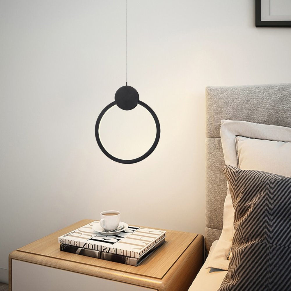 IMMAX NEO LITE OVALE SMART závěsné svítidlo černé 26cm 18W s podporou BEACON, Wi-Fi, TUYA