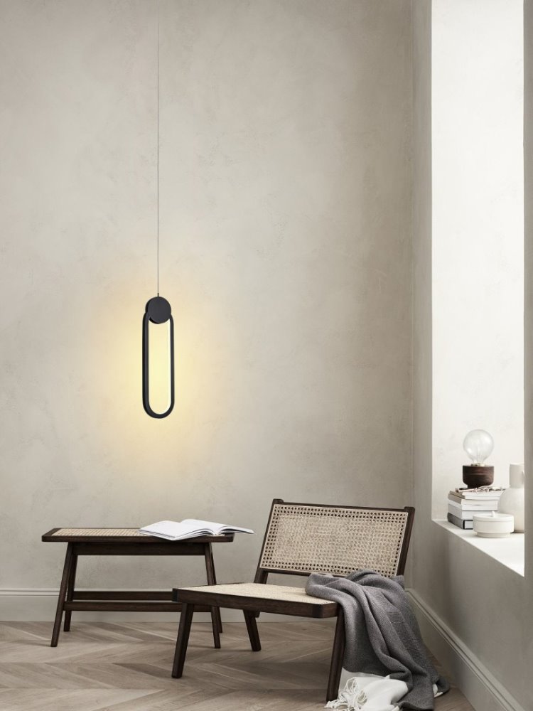 IMMAX NEO LITE OVALE SMART závěsné svítidlo černé 40x12cm 22W s podporou BEACON, Wi-Fi, TUYA
