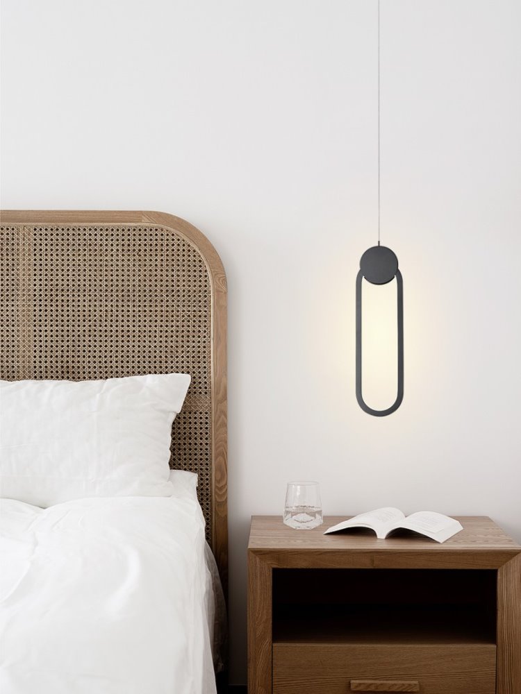 IMMAX NEO LITE OVALE SMART závěsné svítidlo černé 40x12cm 22W s podporou BEACON, Wi-Fi, TUYA