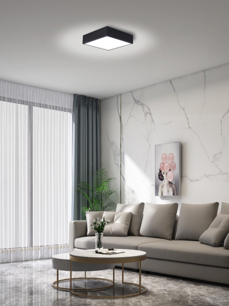 IMMAX NEO CANTO SLIM Smart stropní svítidlo 28x28cm 22W 1610lm černé Zigbee 3.0, TUYA