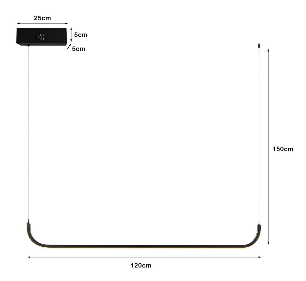IMMAX NEO PATTINI Smart závěsné svítidlo 120cm 26W 1820lm černé Zigbee 3.0, TUYA
