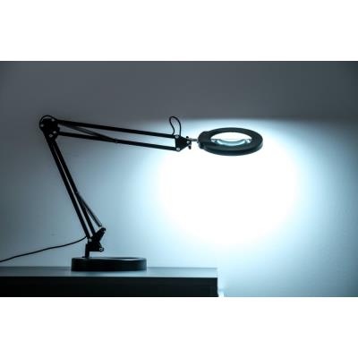 IMMAX LED stolní lampička ZOOM/ s lupou/ 12W/ 5V/2A/ stmívatelná/ černá