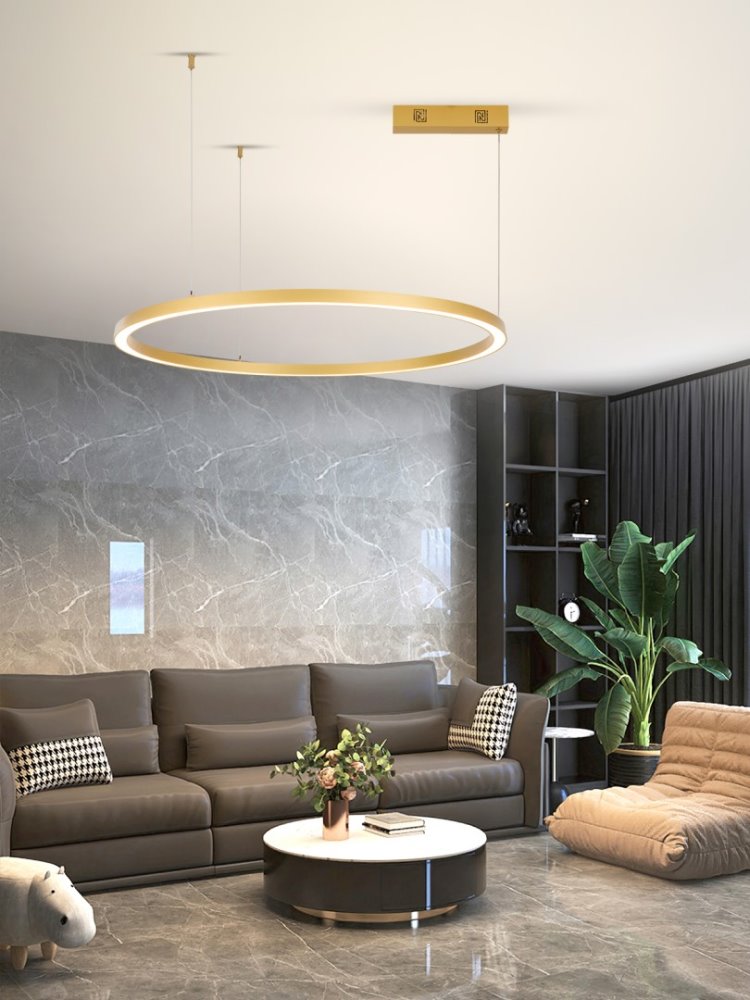 IMMAX NEO FINO NEW SMART závěsné svítidlo 1 kruh, 80cm, 60W, zlaté, Zigbee 3.0, TUYA